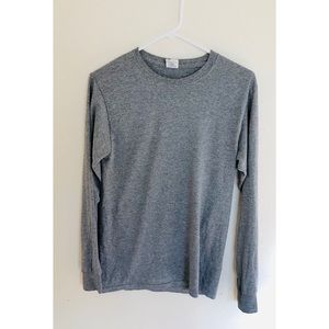 GREY LONG SLEEVE ACTIVE SHIRT MEN SIZE S FITTED